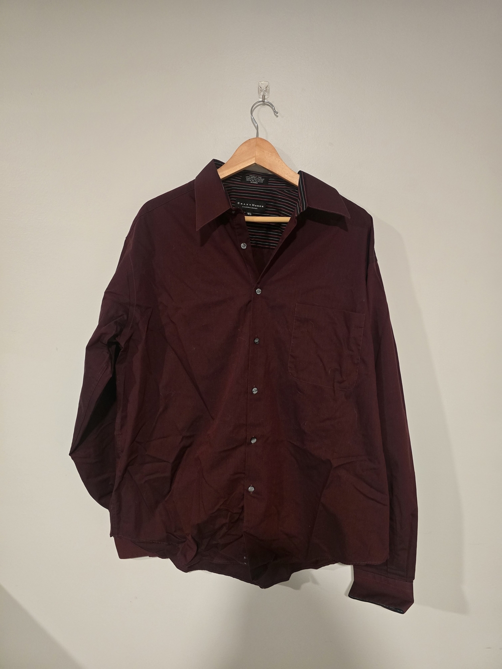 Men's Long-Sleeve Dress Shirt - Deep Wine